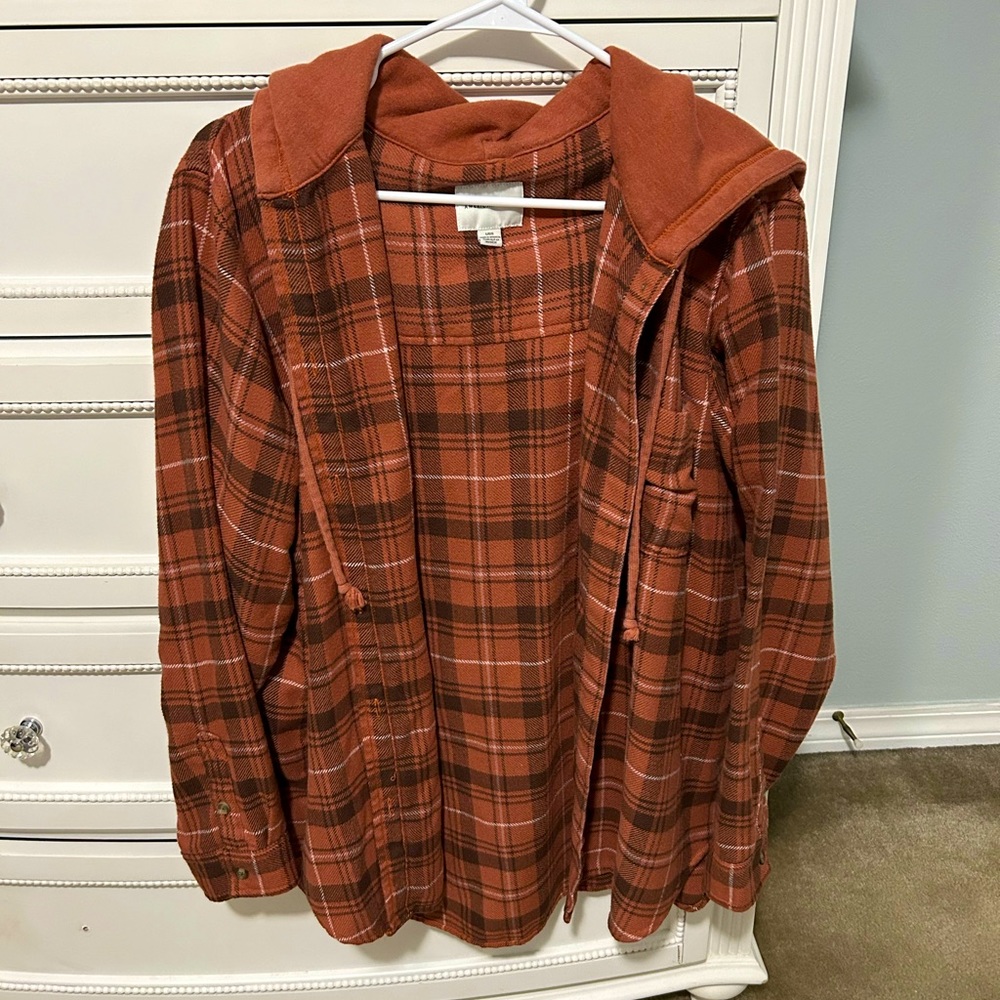 American Eagle Flannel Hoodie